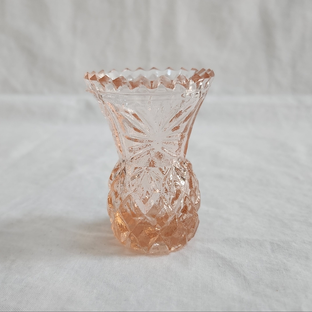 Pink Glass Toothpick Holder or Bud Vase